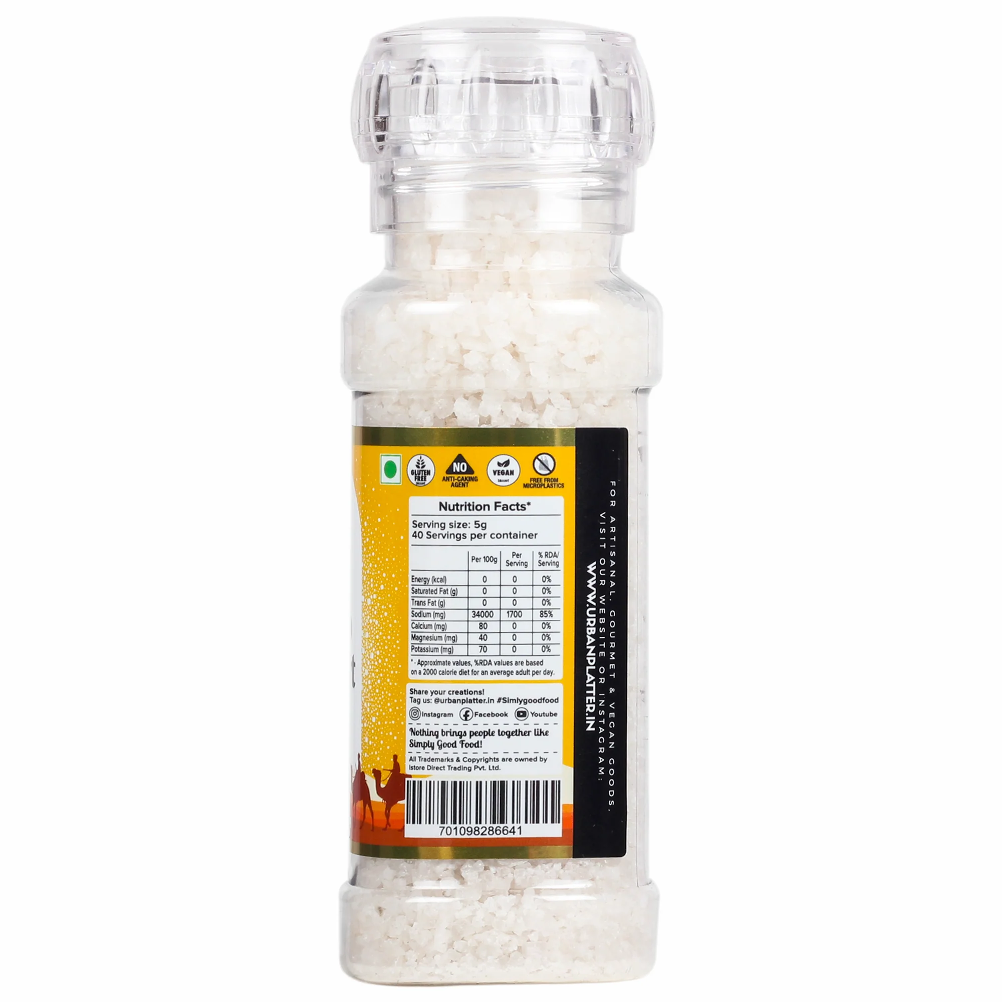 Summer Harvest Desert Salt Grinder, 200g (Powdered By Lunn | summer Harvest | Sparkling White Crystals | Longer Dried Salt) - Image 3