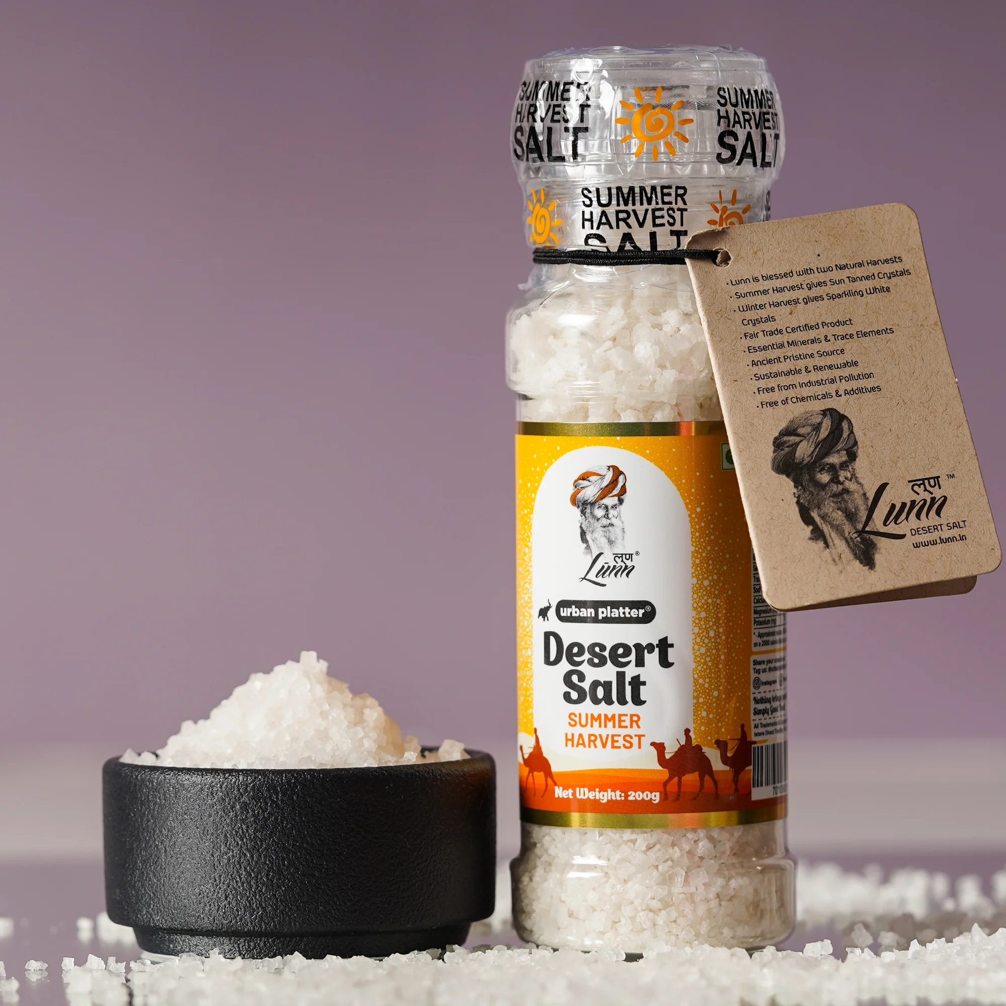 Summer Harvest Desert Salt Grinder, 200g (Powdered By Lunn | summer Harvest | Sparkling White Crystals | Longer Dried Salt) - Image 6