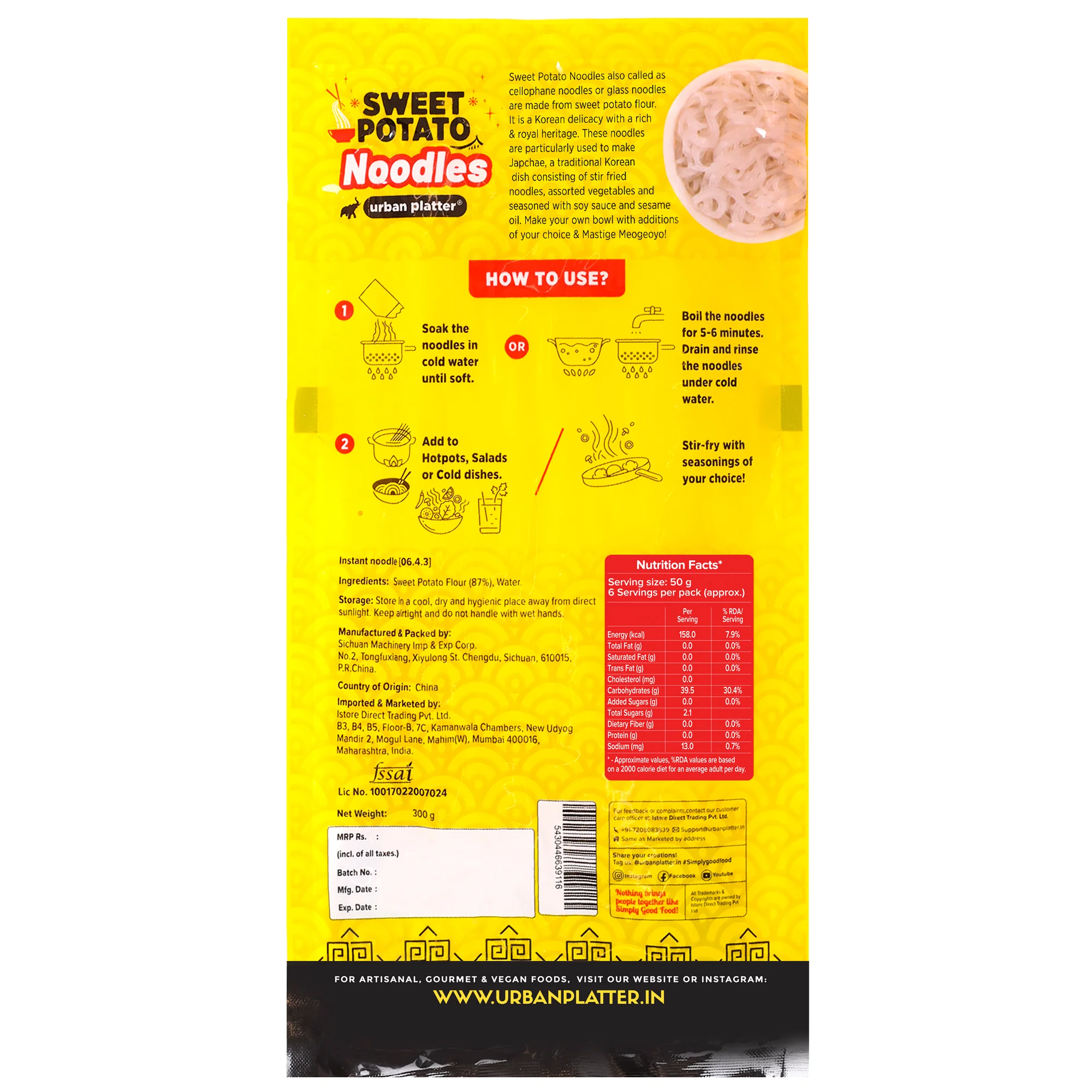 Sweet Potato Noodles (Dangmyeon), 300g (Korean Style Japchae Noodles, Glass Noodles, Additive-free, Gluten-free) - Image 2
