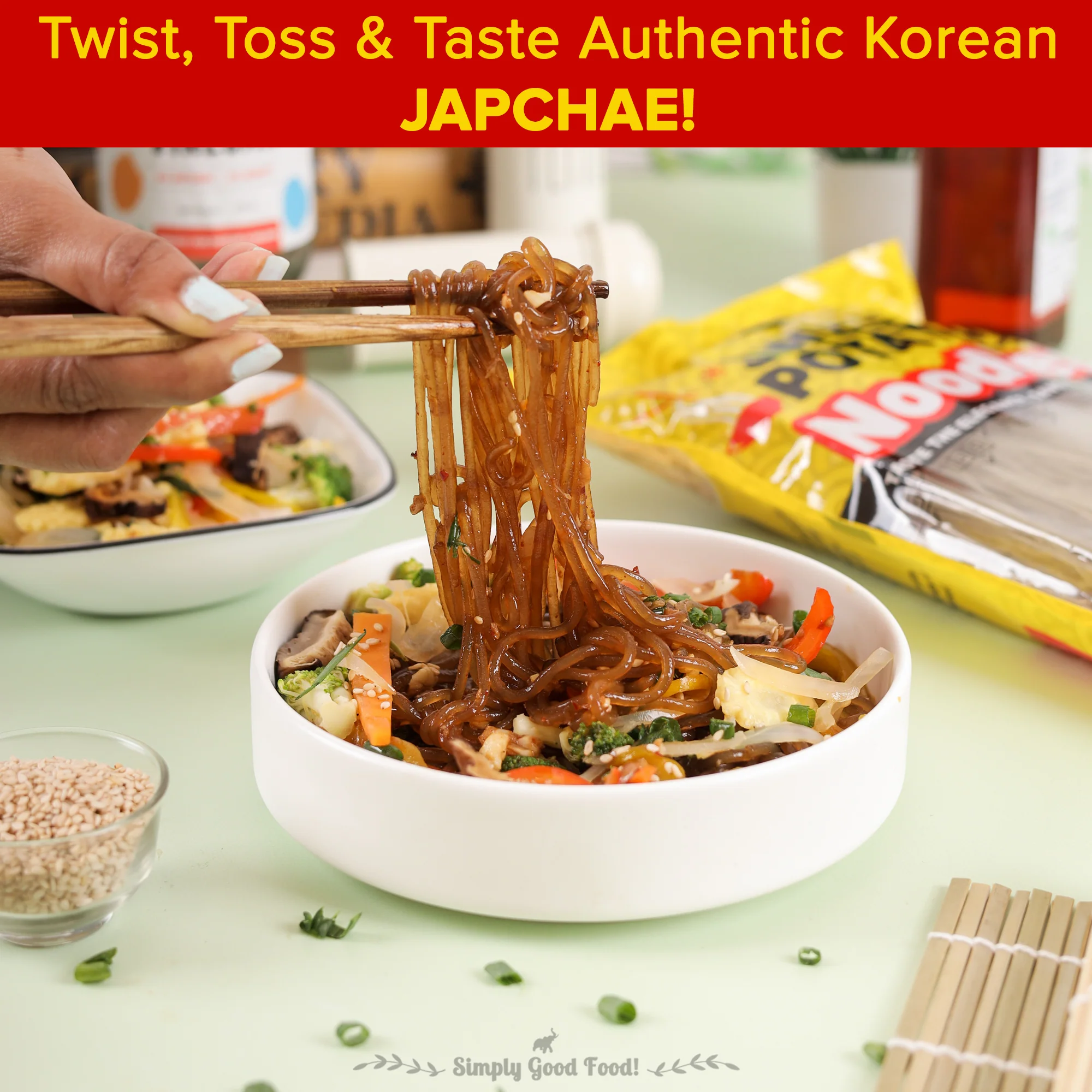 Sweet Potato Noodles (Dangmyeon), 300g (Korean Style Japchae Noodles, Glass Noodles, Additive-free, Gluten-free) - Image 4