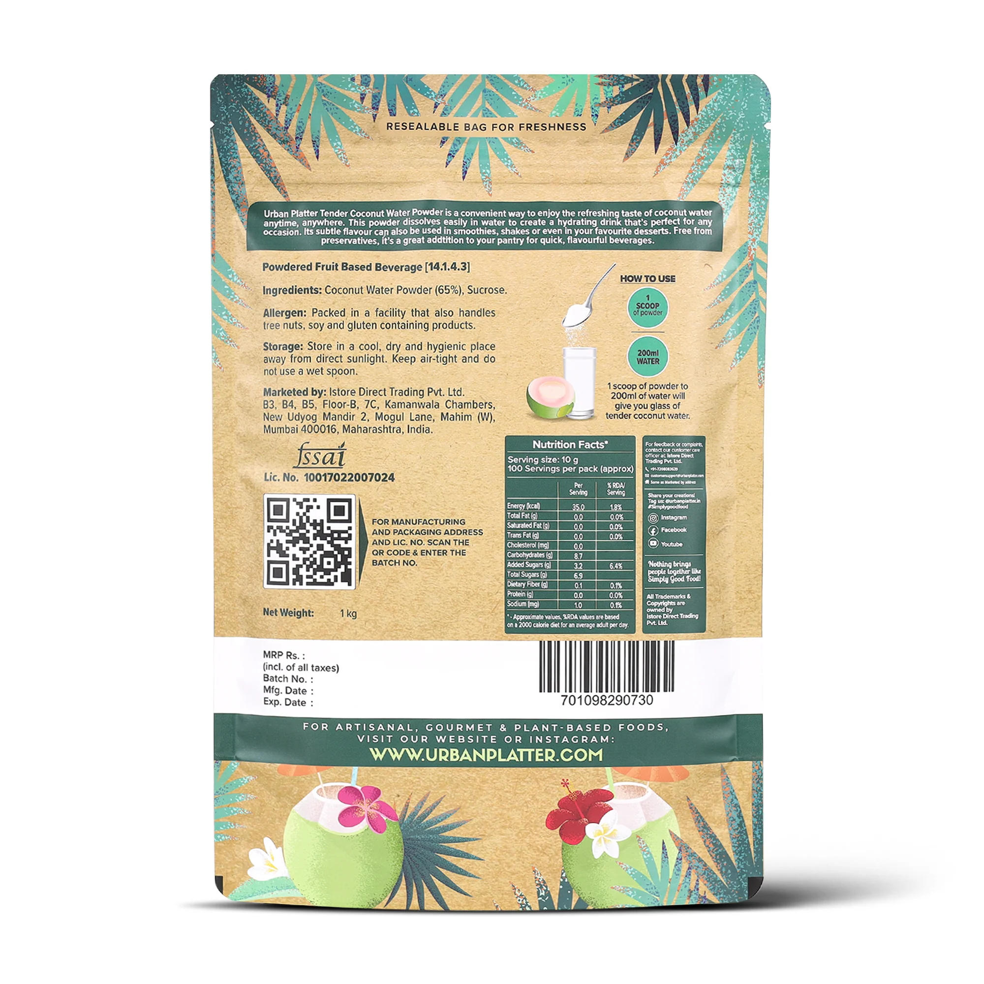 Tender Coconut Water Powder, 1Kg - Image 2