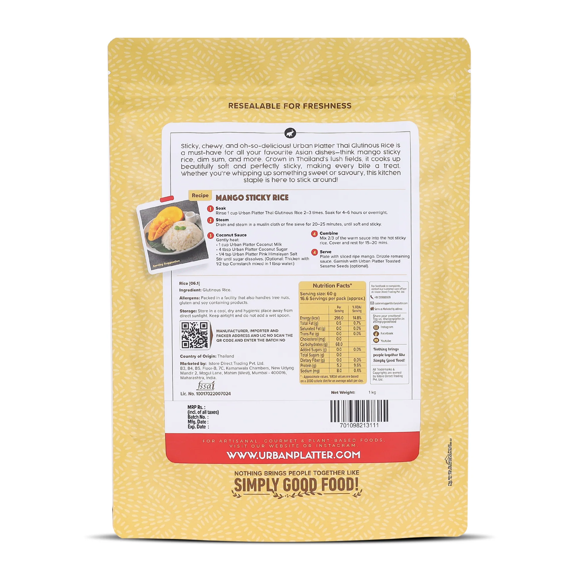 Thai Glutinous Rice, 1Kg - Image 2