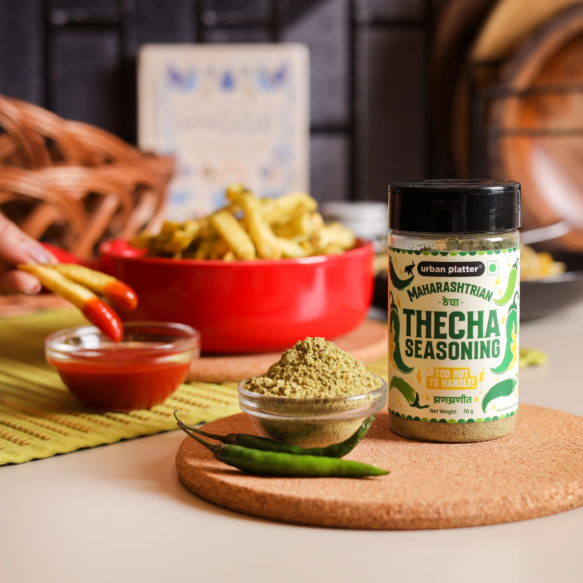 Thecha Seasoning, 70g (Authentic Maharashtrian Condiment, Bold Chilli, Garlic & Peanut Blend, Perfect for Fries, Pasta & Rice) - Image 10