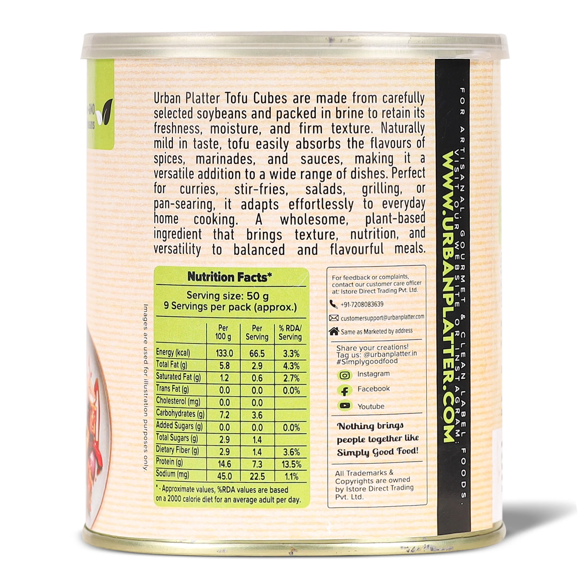 Tofu Cubes, 800g (Drained Weight - 450g | Firm Tofu in Brine | 14% Plant Protein | Pre-Cut Cubes for Stir-Fries, Curries, Salads & Soups ) - Image 3