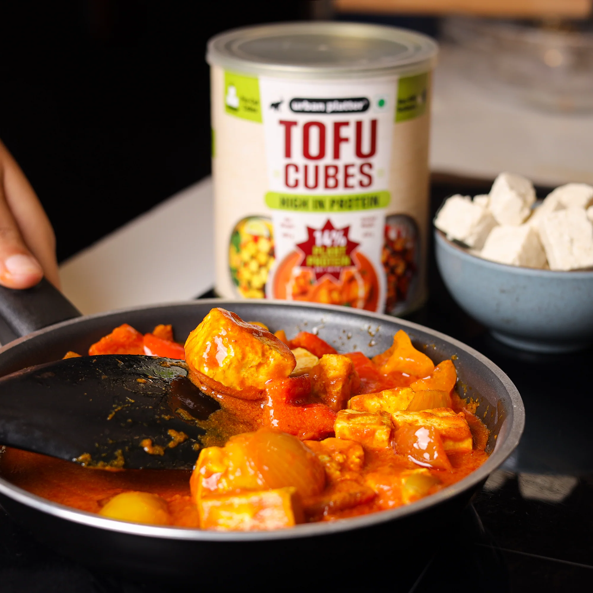 Tofu Cubes, 800g (Drained Weight - 450g | Firm Tofu in Brine | 14% Plant Protein | Pre-Cut Cubes for Stir-Fries, Curries, Salads & Soups ) - Image 8
