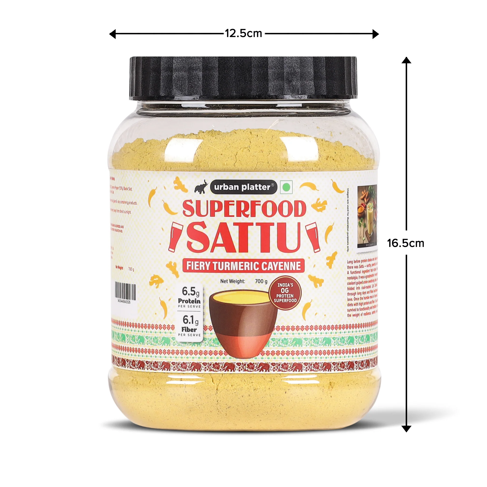 Turmeric Cayenne Superfood Sattu, 700g (High Protein & Fibre | Natural Coolant | Mid-Meal Drink | Traditional Plant Protein) - Image 12