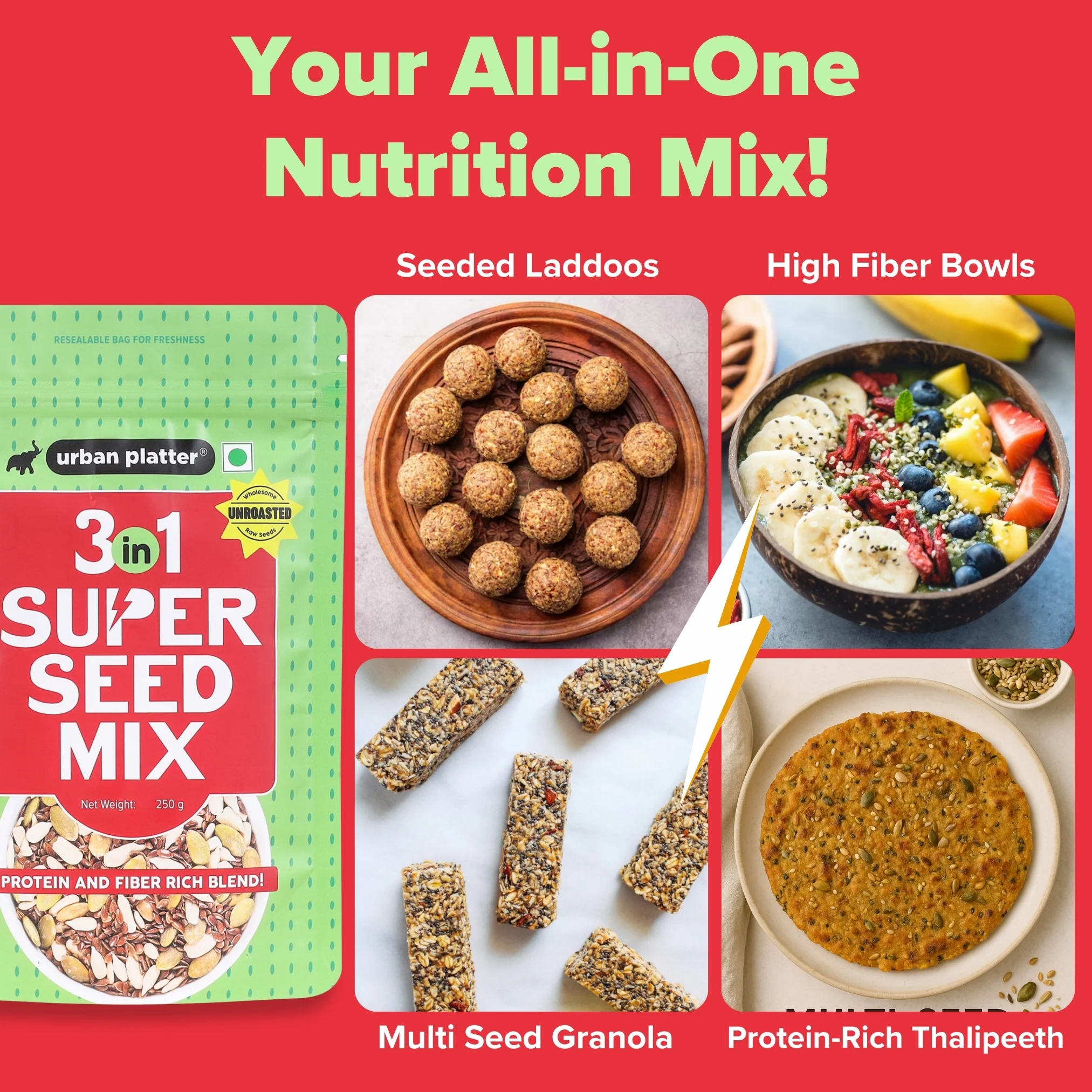 Unroasted 3-in-1 Super Seed Mix, 250g (High Protein & Fiber | Pumpkin, Sunflower & Flax Seed Blend | Raw & Ready-to-Eat Superfood Snack) - Image 8