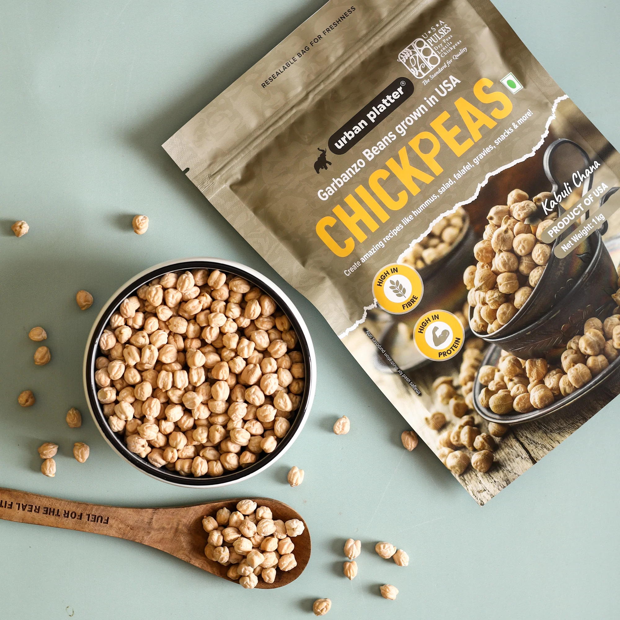 USA Chickpeas, 1kg (Kabuli Chana | Garbanzo Beans | High in Fibre & Protein) - Image 6