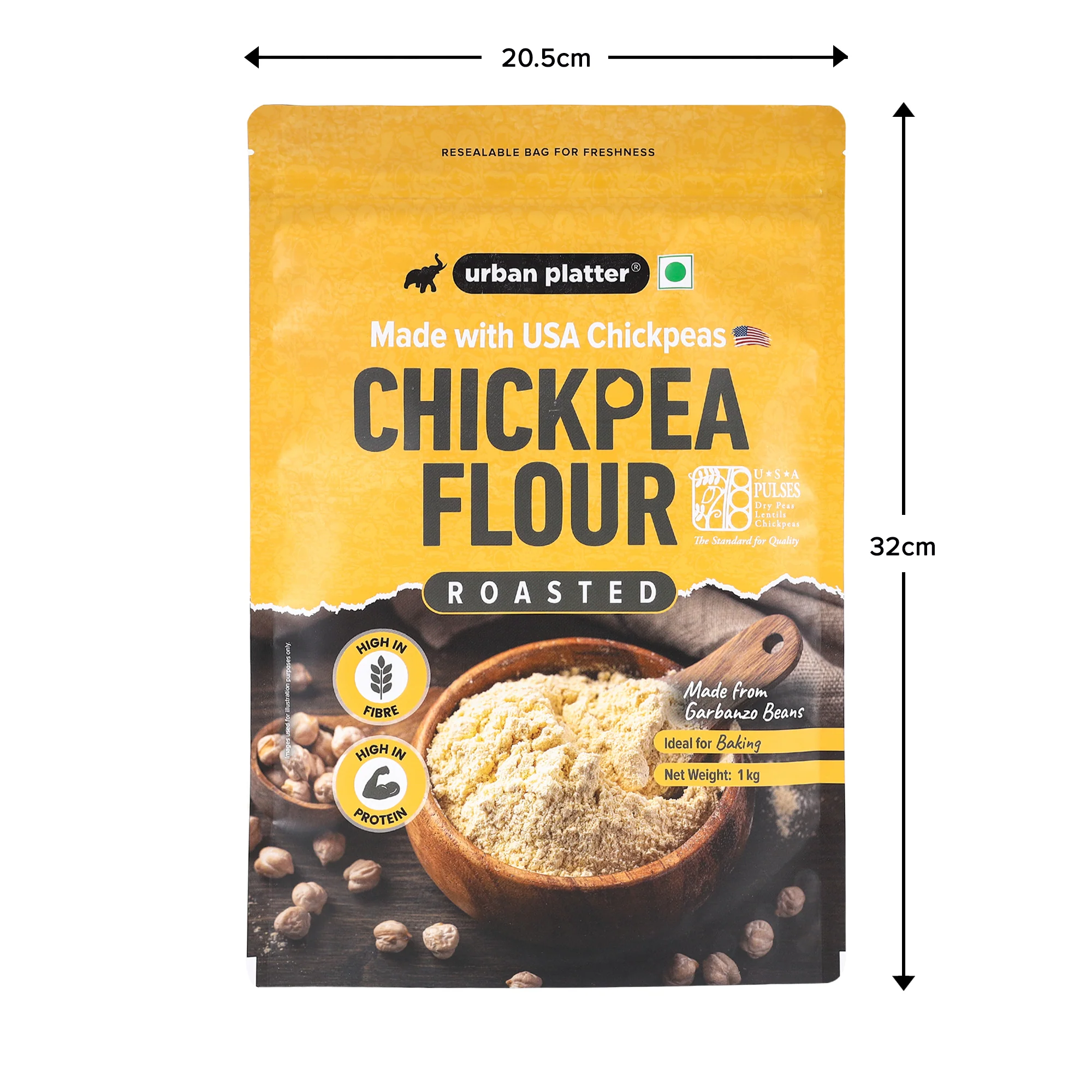 USA Roasted Chickpeas Flour, 1Kg (Besan, High in Fiber & Protein, Ideal for Baking, Gluten-free) - Image 2