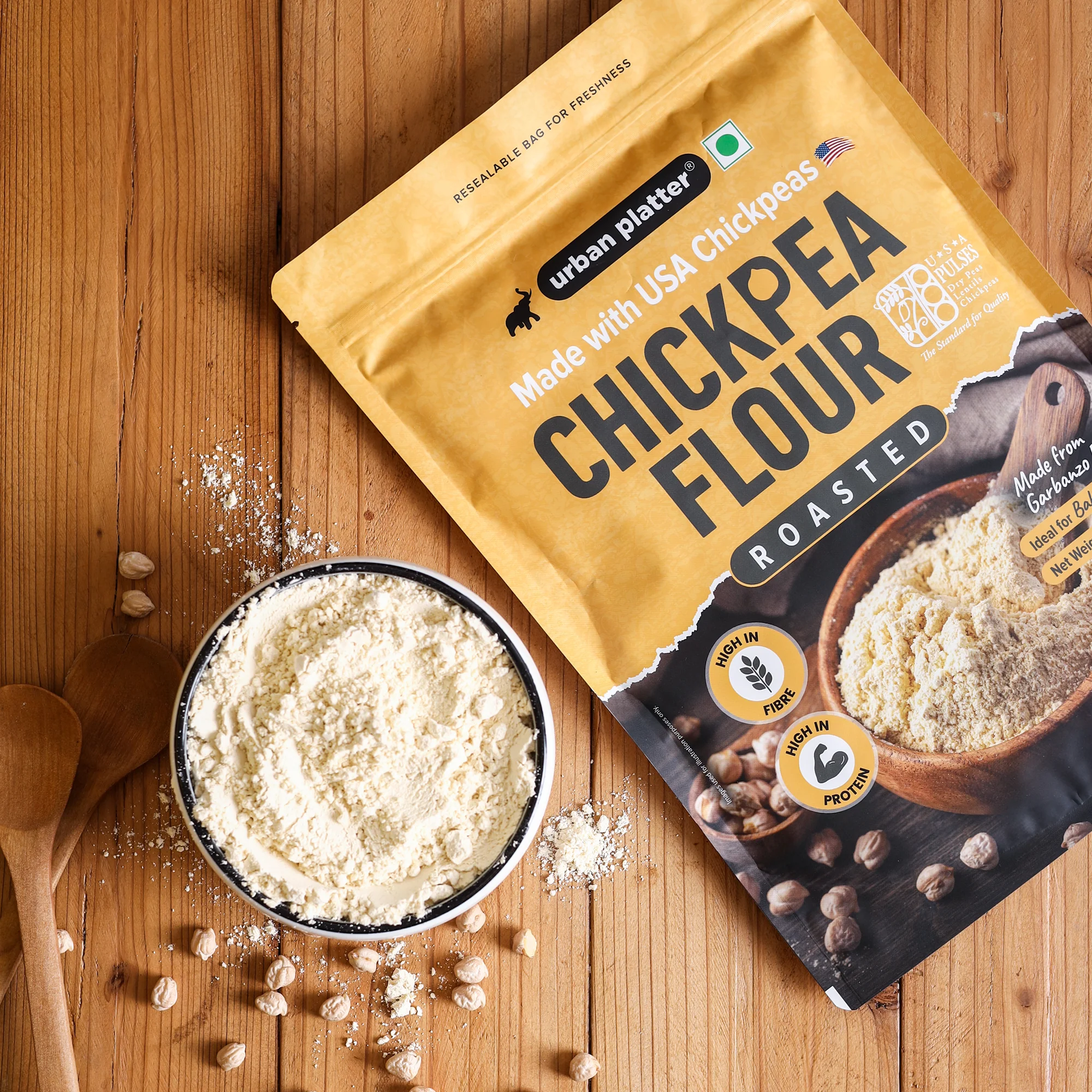 USA Roasted Chickpeas Flour, 1Kg (Besan, High in Fiber & Protein, Ideal for Baking, Gluten-free) - Image 6