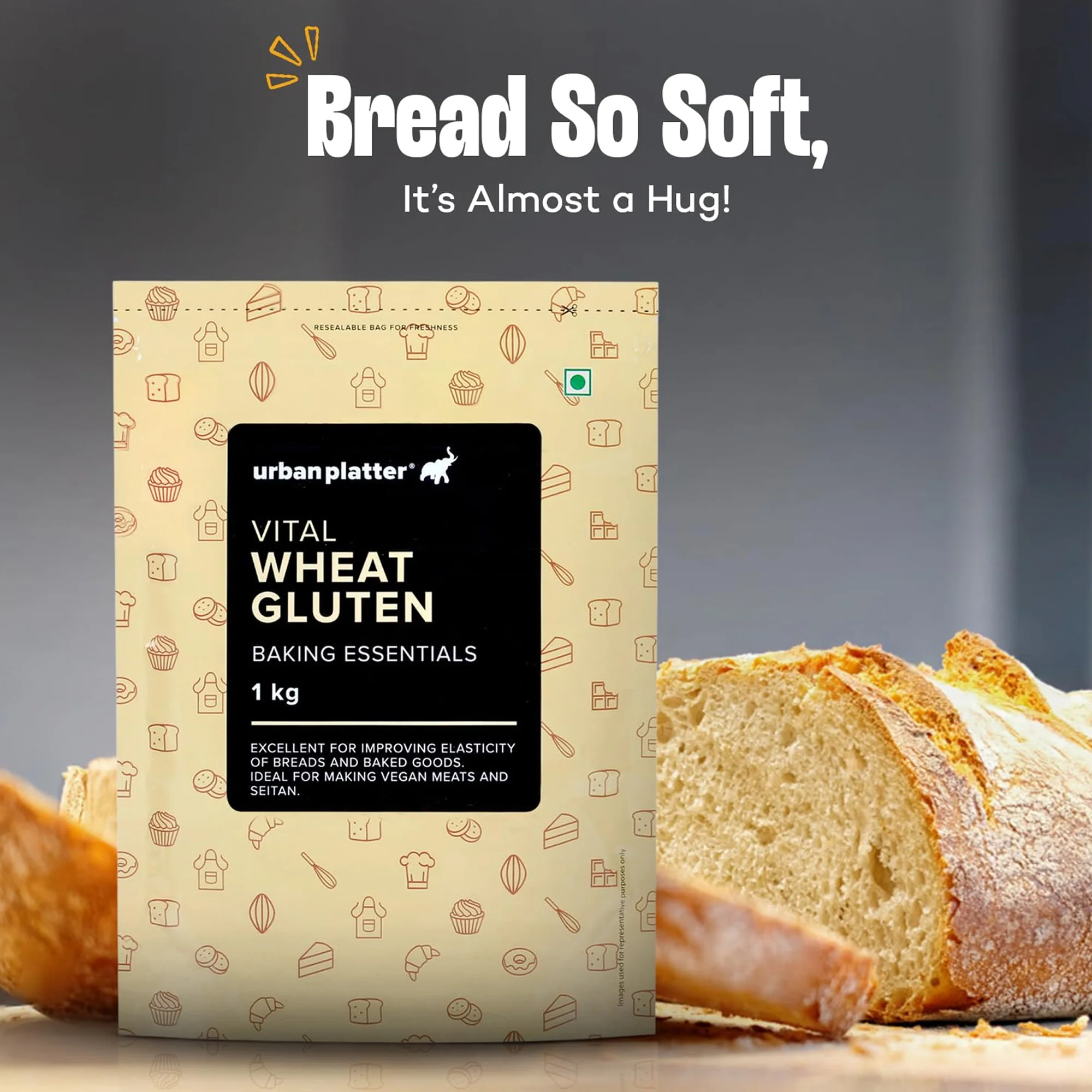 Vital Wheat Gluten, 500g (High-Protein Baking Essential, Key Ingredient for Seitan, Adds Elasticity & Structure, Ideal for Breads) - Image 3