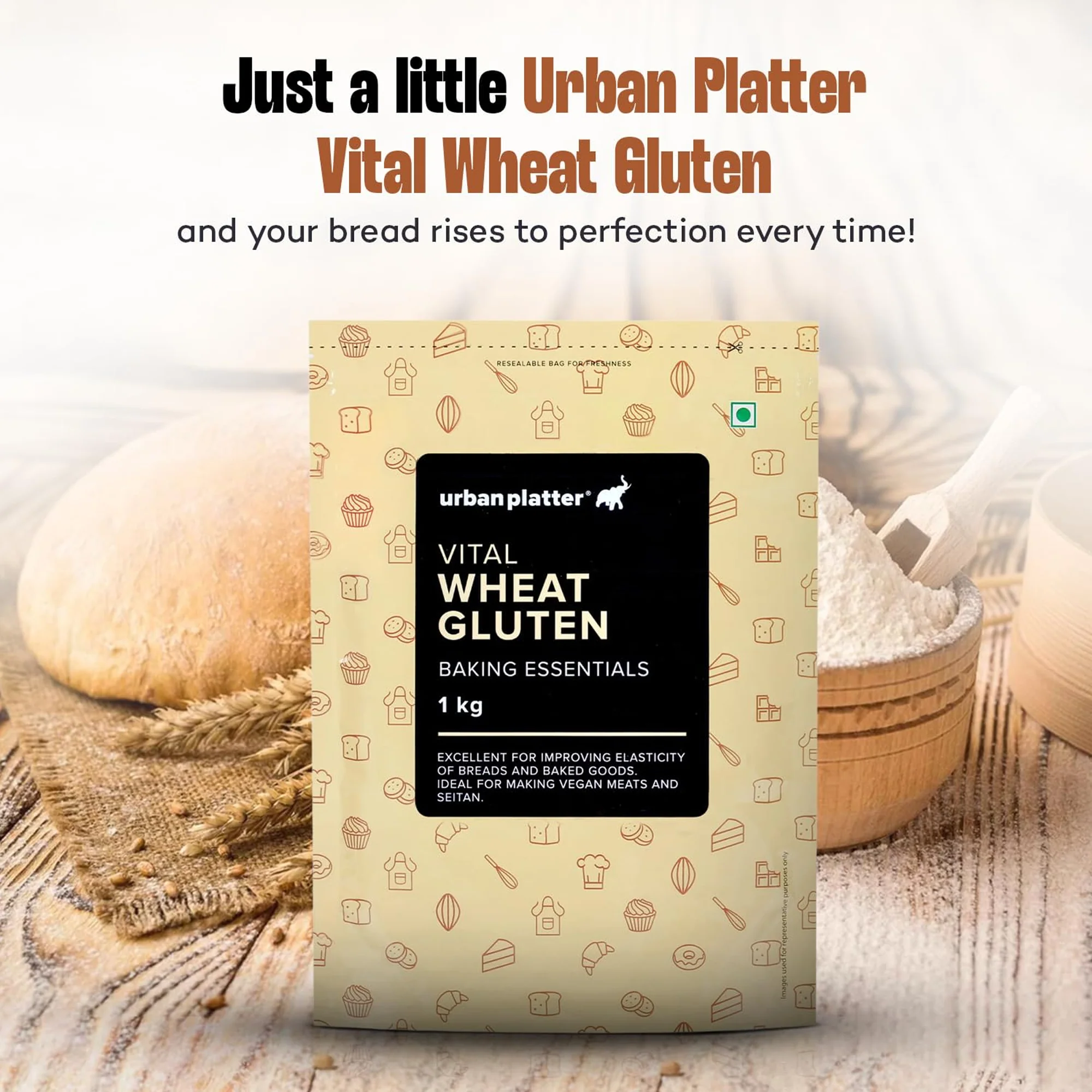 Vital Wheat Gluten, 500g (High-Protein Baking Essential, Key Ingredient for Seitan, Adds Elasticity & Structure, Ideal for Breads) - Image 4