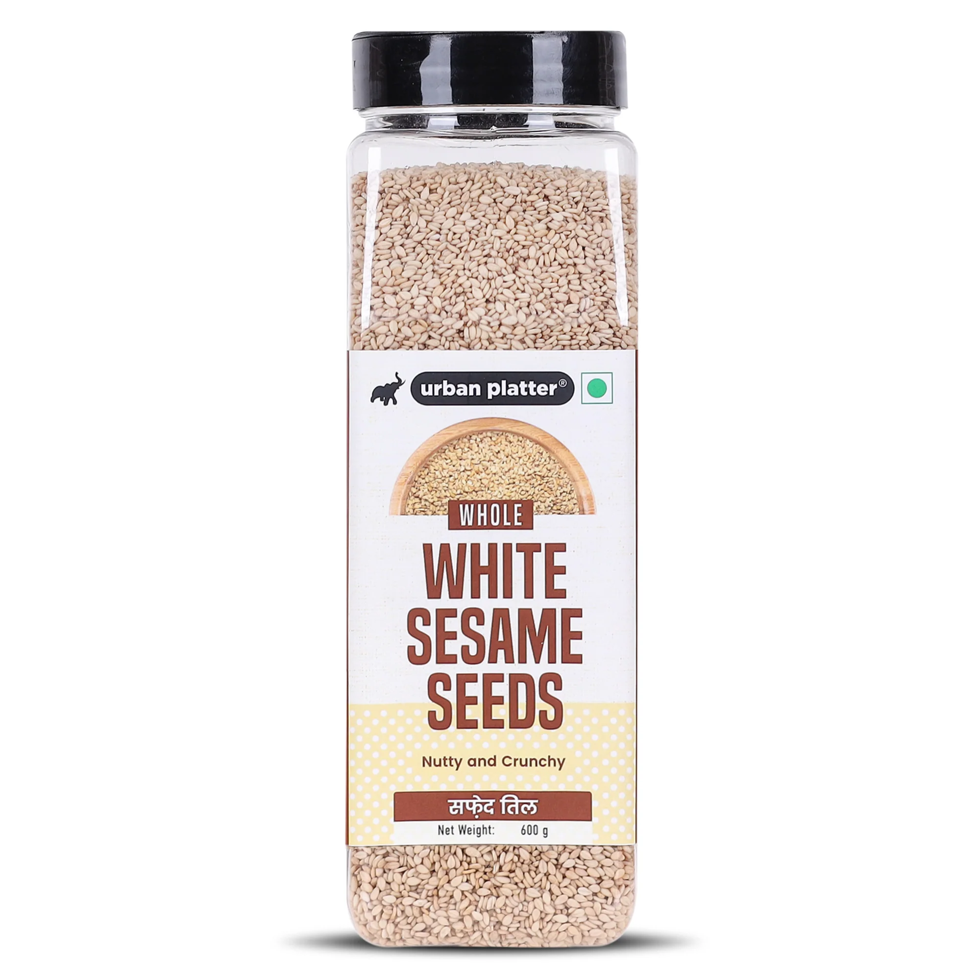 White Sesame (Safed Til) Seeds Shaker Jar, 600g