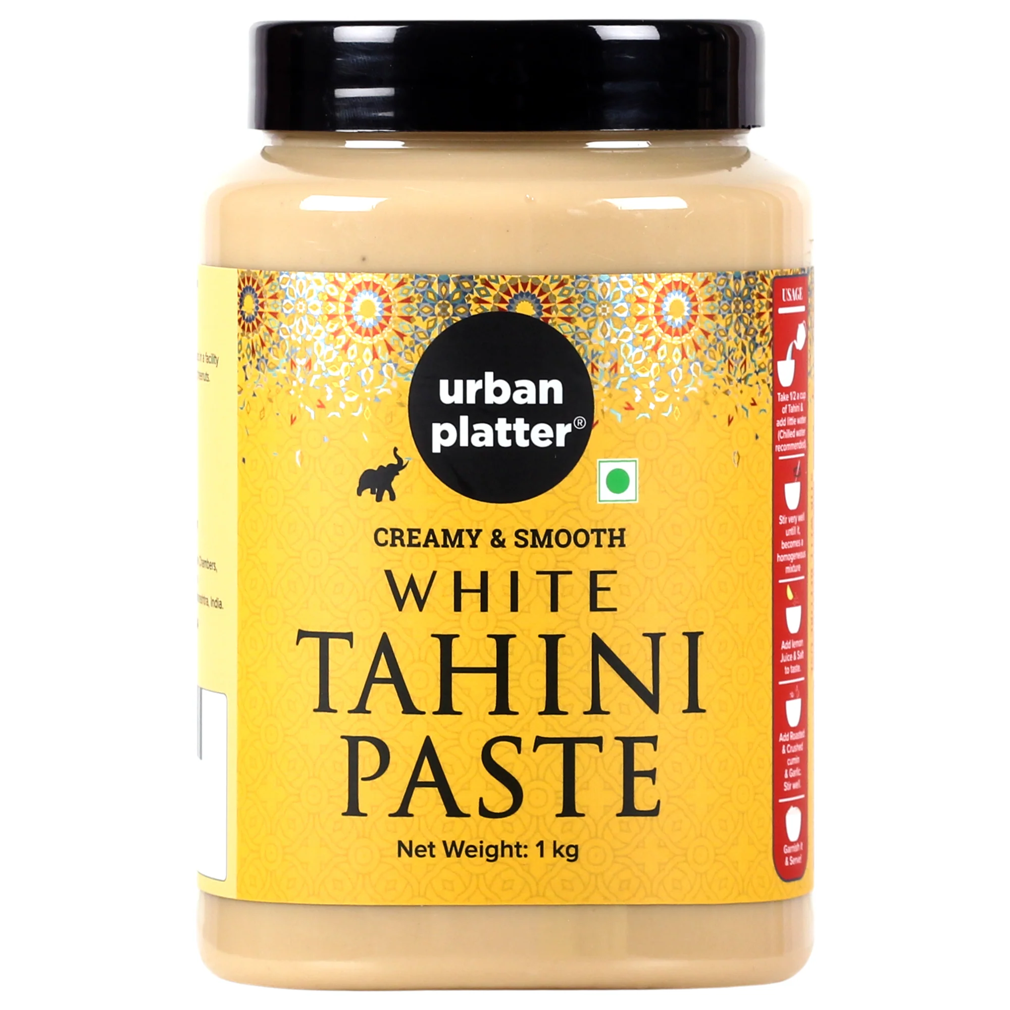 Tahini Paste, 1kg (Smooth & Creamy White Sesame Paste, No Additives, Ideal for Hummus, Shawarma Sauce, Baba Ghanoush & Salad Dressings)