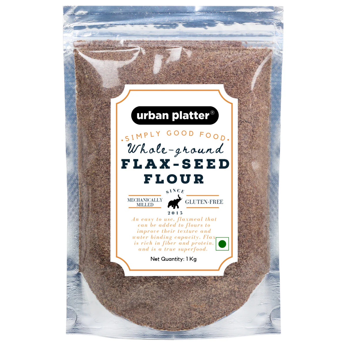 Whole Ground Flax Seed Flour, 1Kg (Alsi Powder, Coarsely Ground, Excellent for Rotis and Baking)