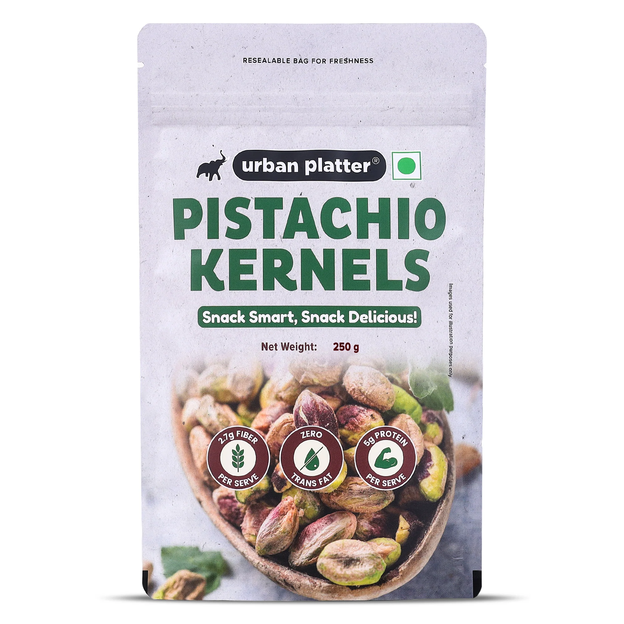 Pistachio Kernels, 250g (Shell Removed Pista | Unroasted and Unsalted | fibre & Protein-Rich | Heart-Healthy Snack)