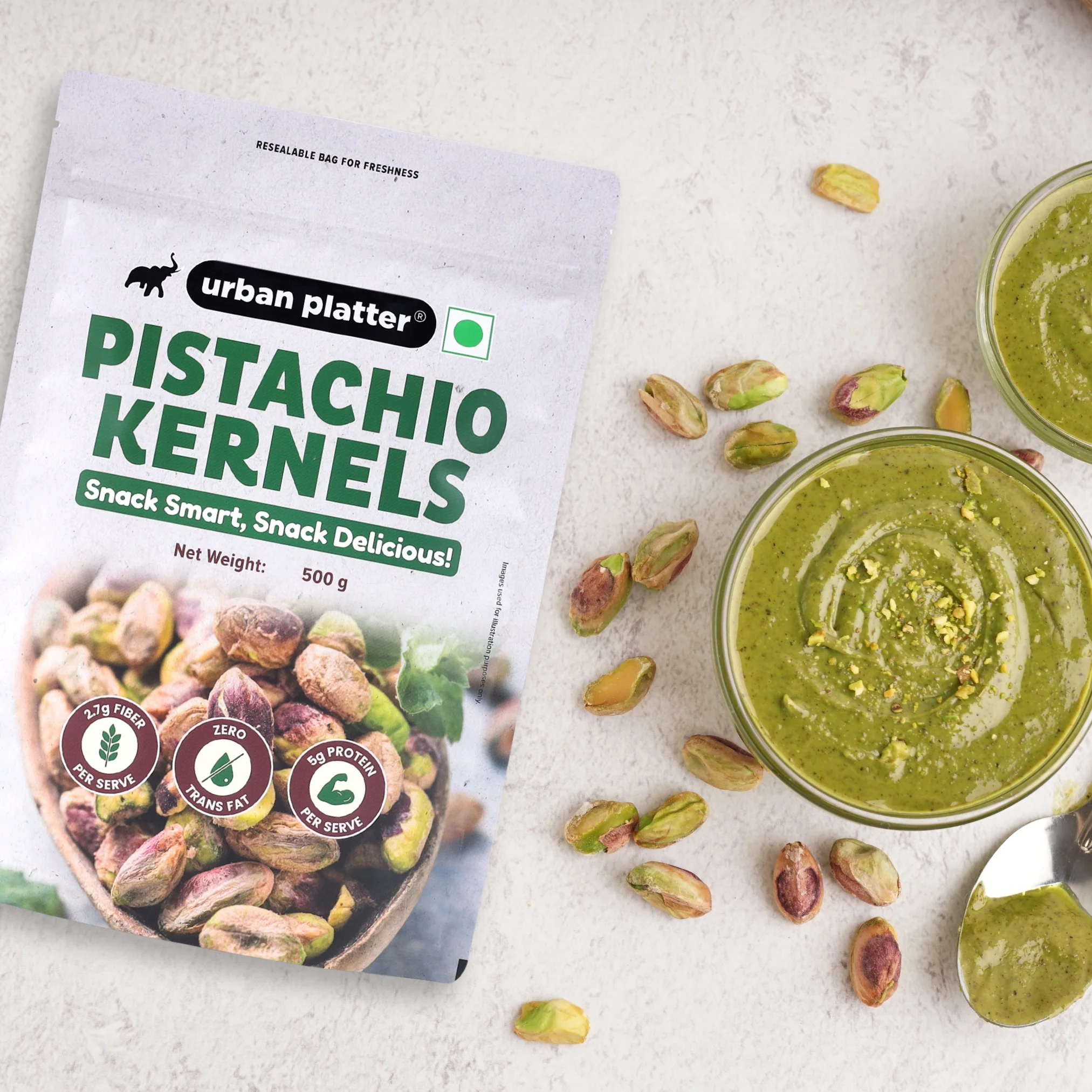 Pistachio Kernels, 500g (Shell Removed Pista | Unroasted and Unsalted | fibre & Protein-Rich | Heart-Healthy Snack) - Image 4