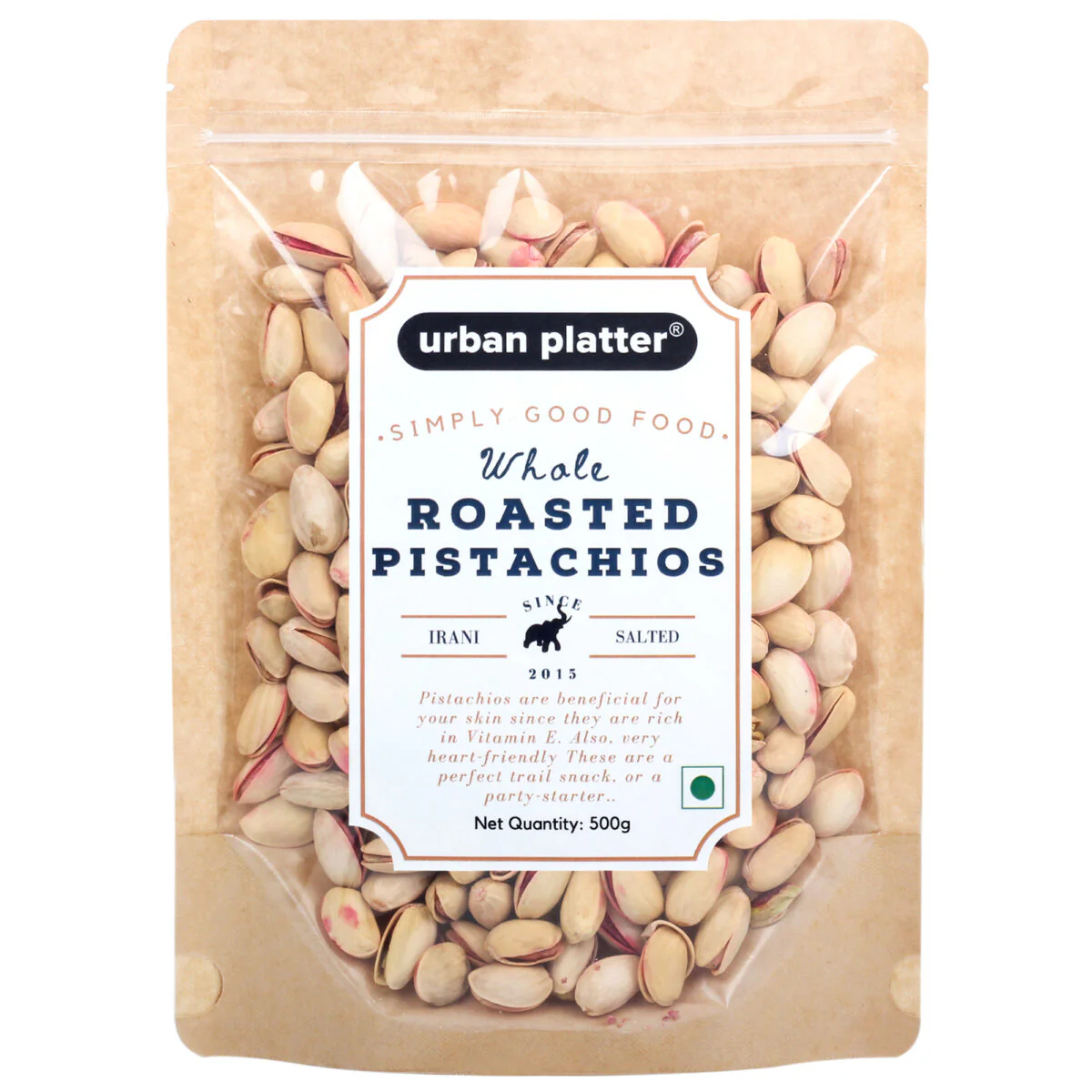 Whole Roasted Salted Pistachios (Pista), 500g