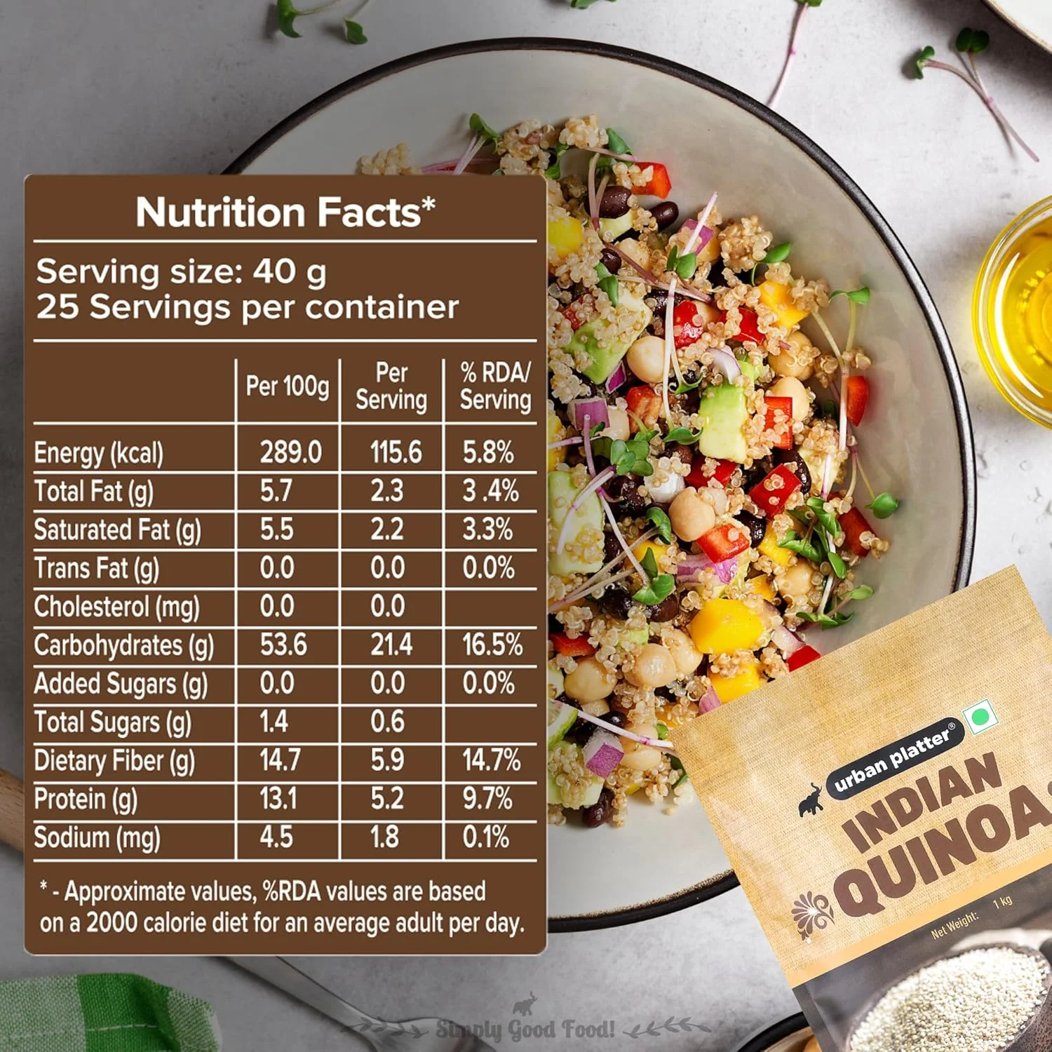 Whole White Indian Quinoa Grain, 1Kg - Image 4
