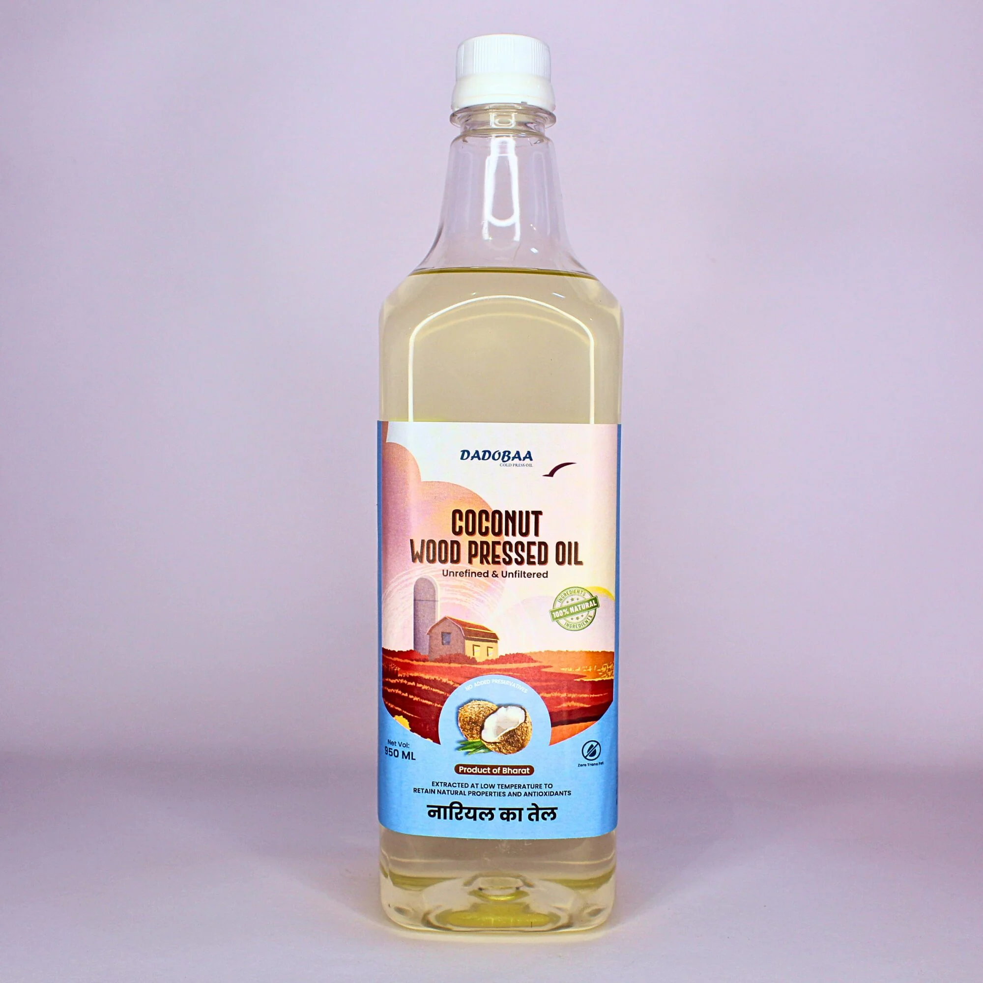 Wood Pressed Coconut Oil, 950 ml