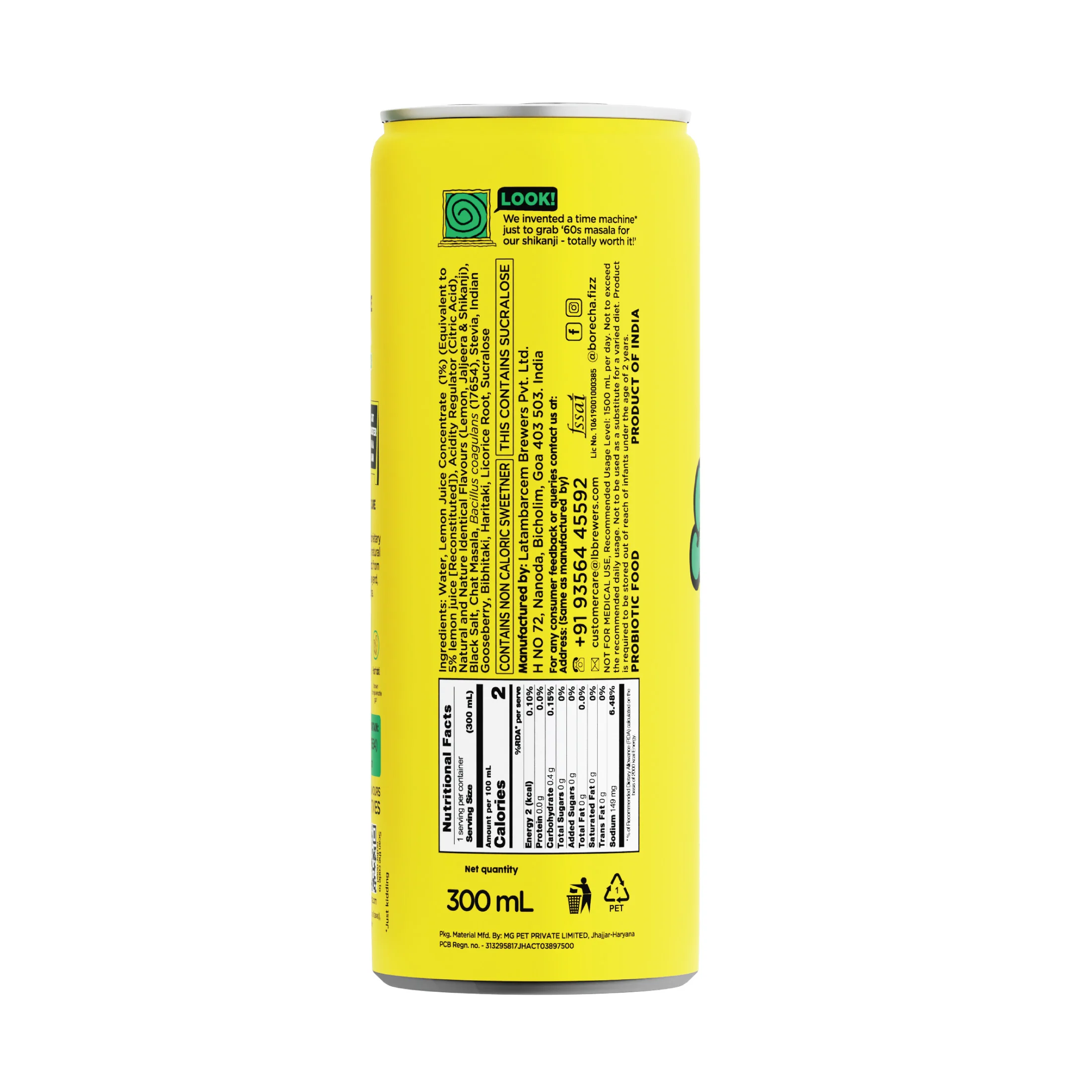 Zero Sugar Probiotic Basil Shikanji Bun-taa! Series, 300ml - Image 3