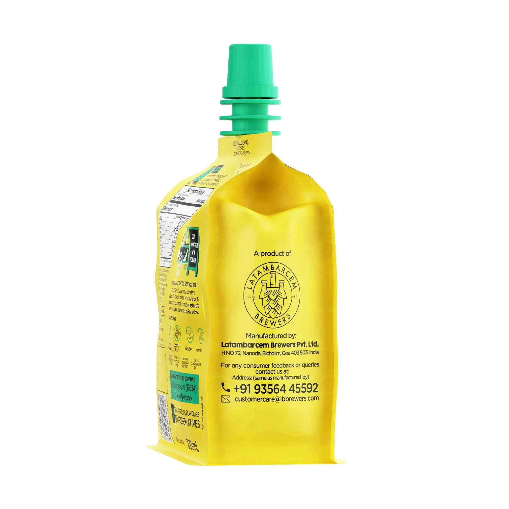 Zero Sugar Probiotic Basil Shikanji Bun-taa! Series Doy Pouch, 200ml - Image 2